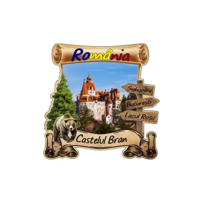 Castelul bran, romania, magnet papirus, model mgs 217